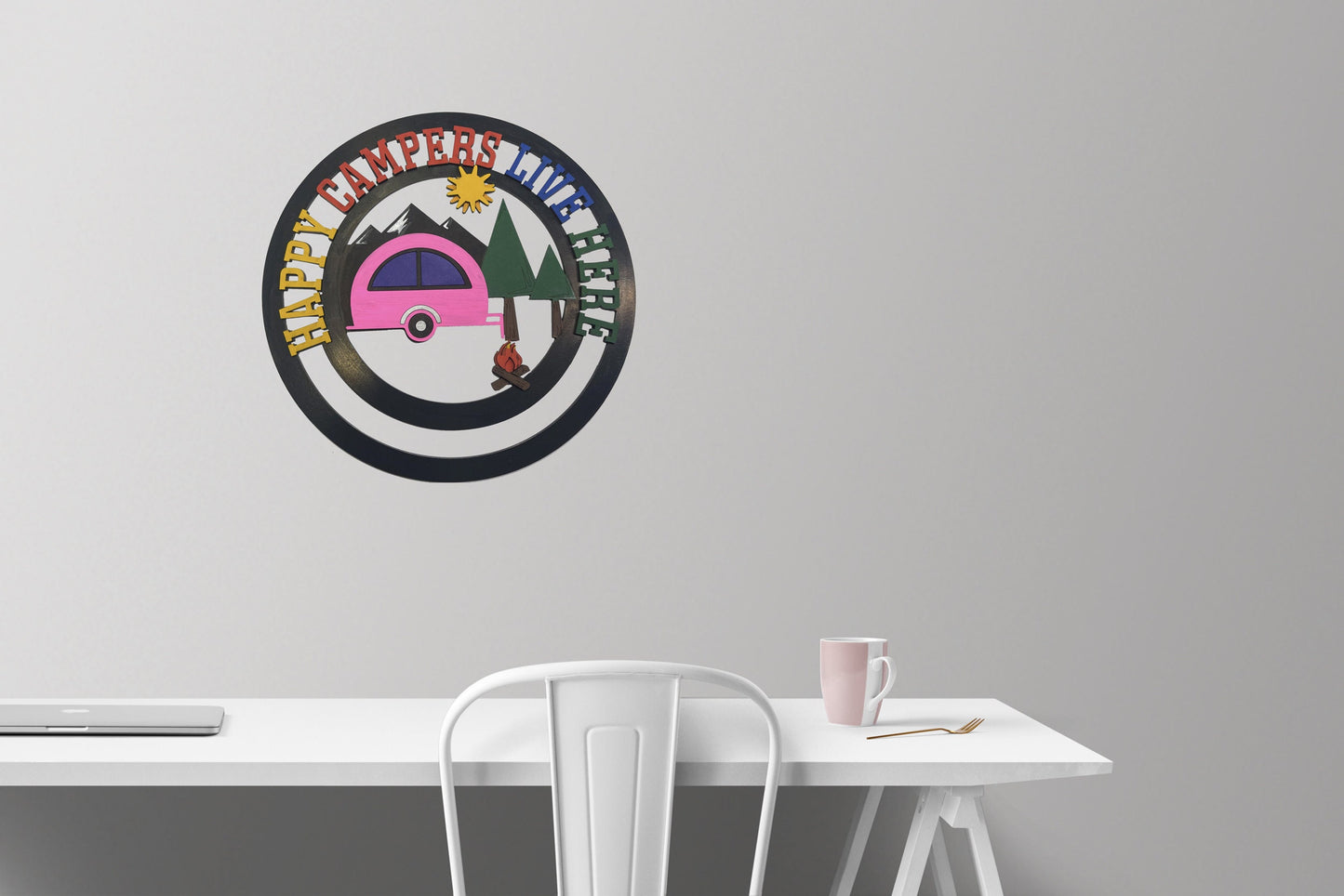 Happy Campers Live Here | DIY Paint And Assembly | Wall Sign