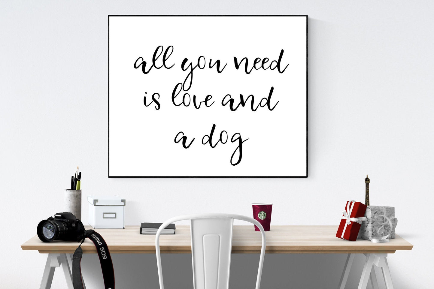 All You Needs Is Love And A Dog | Dog Lover | Puppy Decor | Living Room | Gift For Animals | Art Print