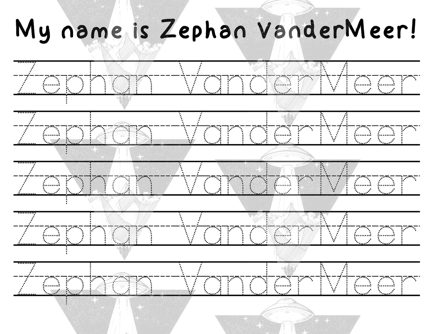 Digital Download | My Name Is | Primary Letter | Practice Writing Your Name | Single Page PDF File | Print As Many As You Need