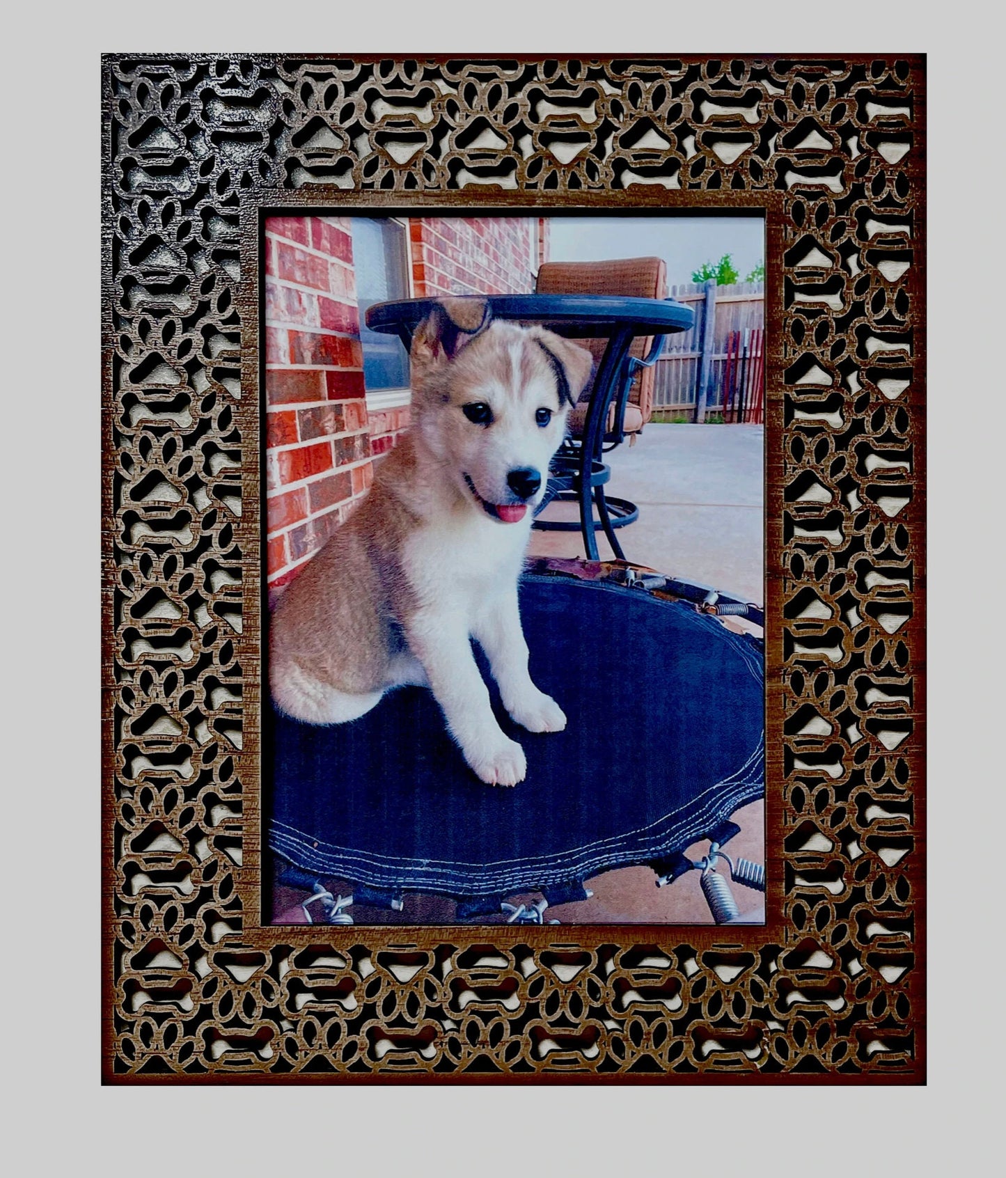 Bone & Paw Print 5x7 Frame For Dogs | Assembly And Painting Required | Picture Frame
