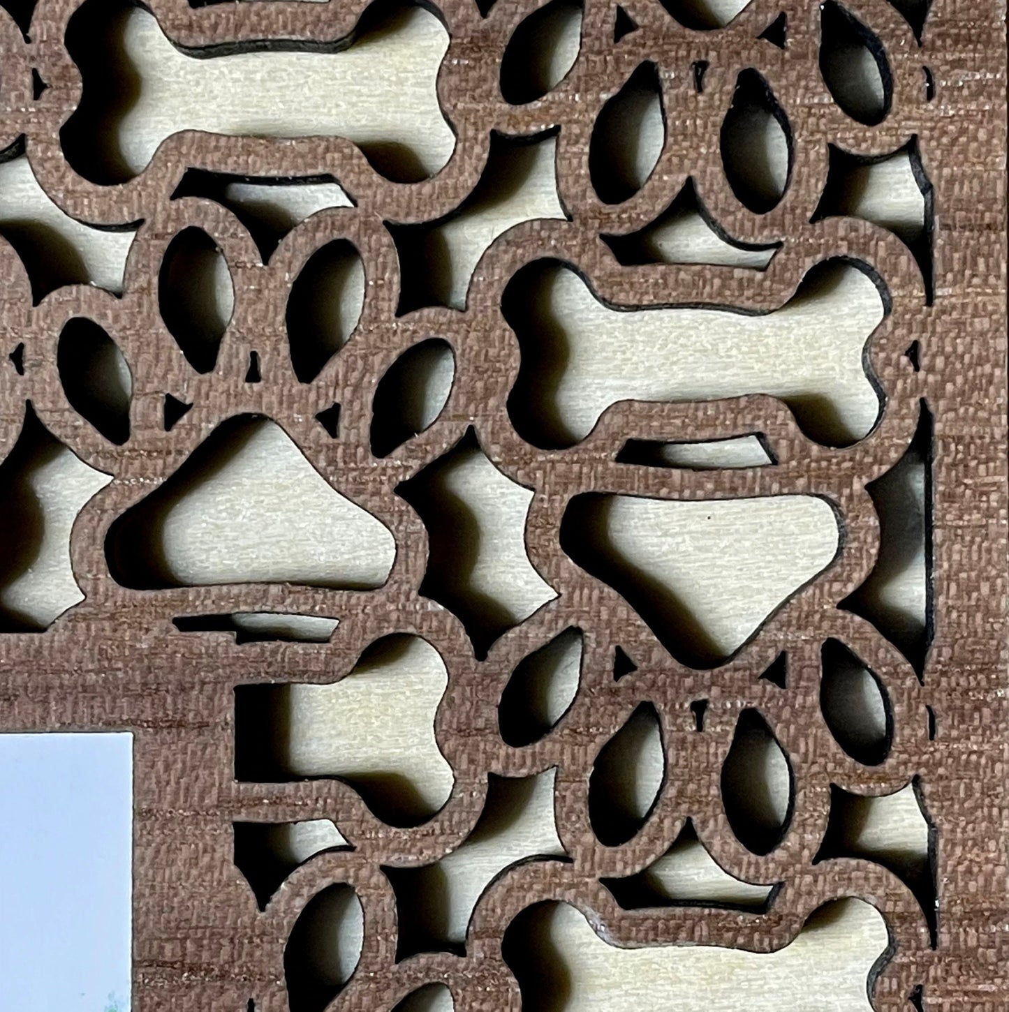 Bone & Paw Print 5x7 Frame For Dogs | Assembly And Painting Required | Picture Frame