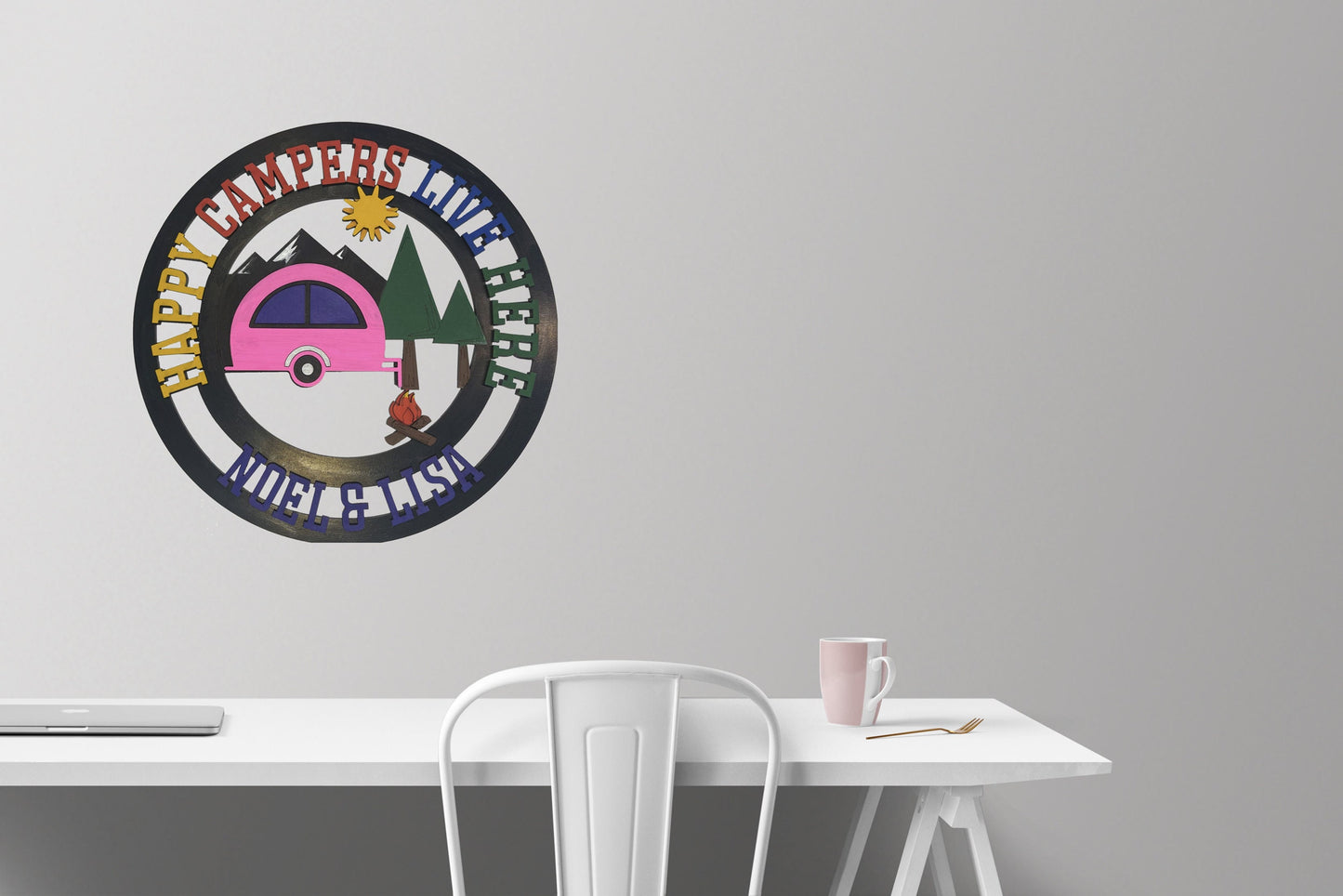 Happy Campers Live Here | DIY Paint And Assembly | Wall Sign