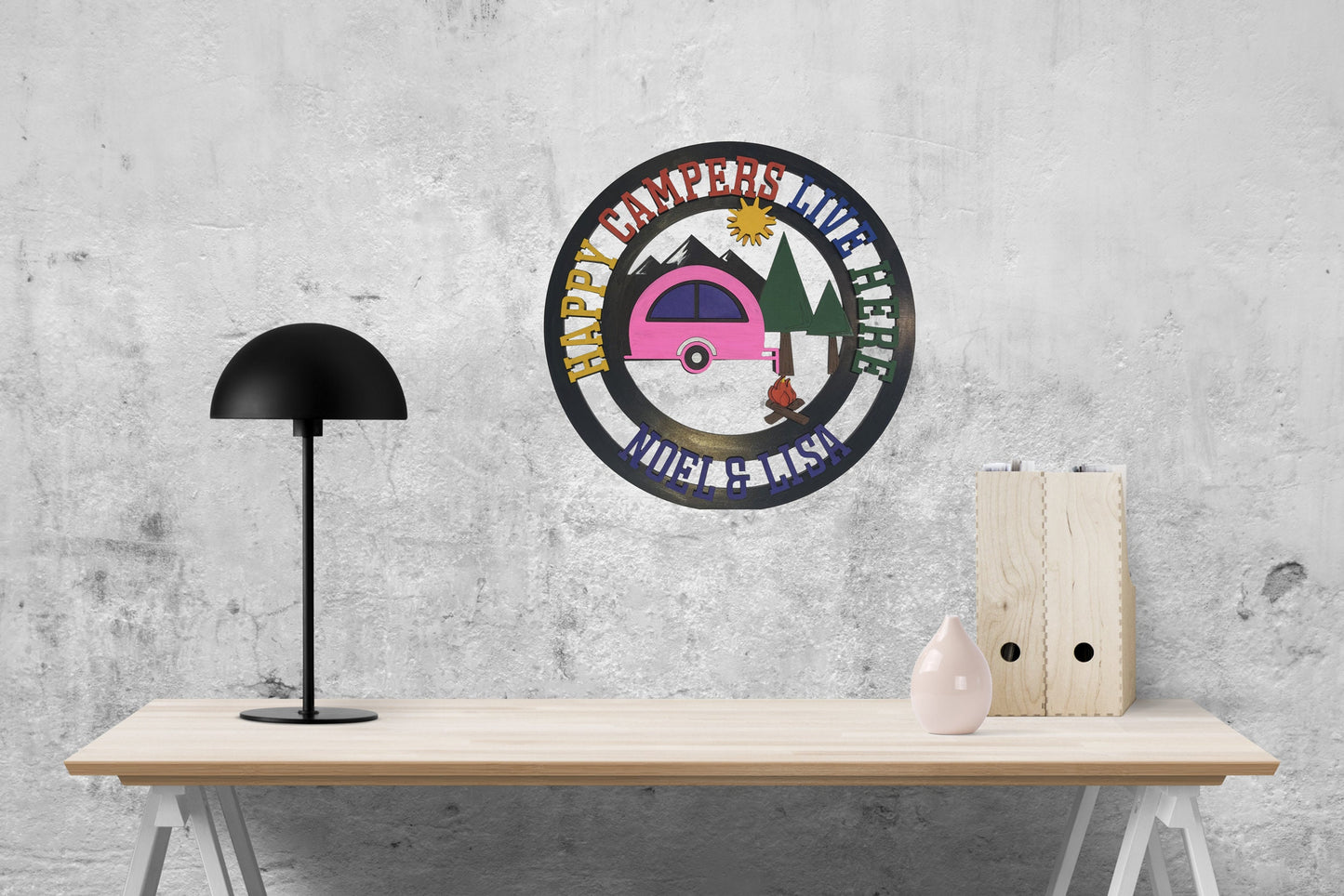 Happy Campers Live Here | DIY Paint And Assembly | Wall Sign