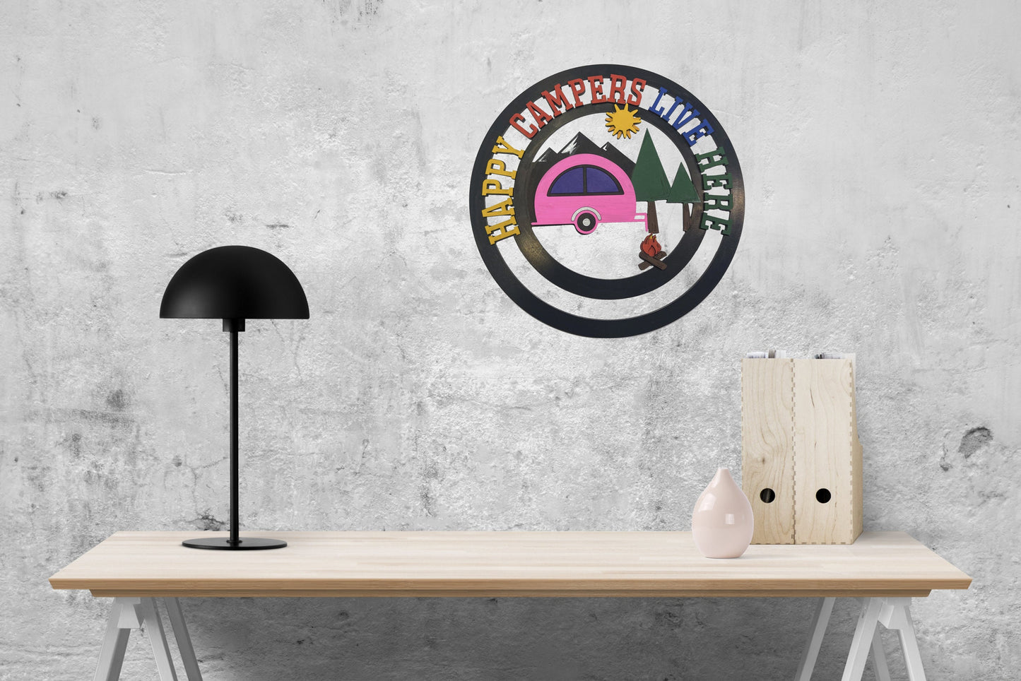 Happy Campers Live Here | DIY Paint And Assembly | Wall Sign