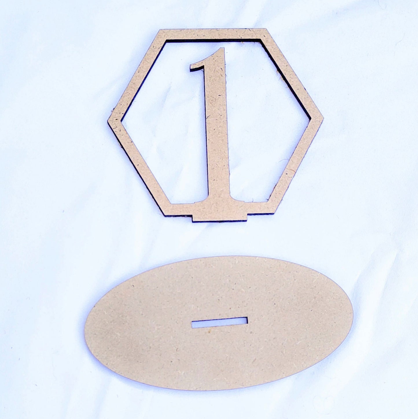 Table Numbers with Stands | Oval Base | Made of Wood | Requires Painting