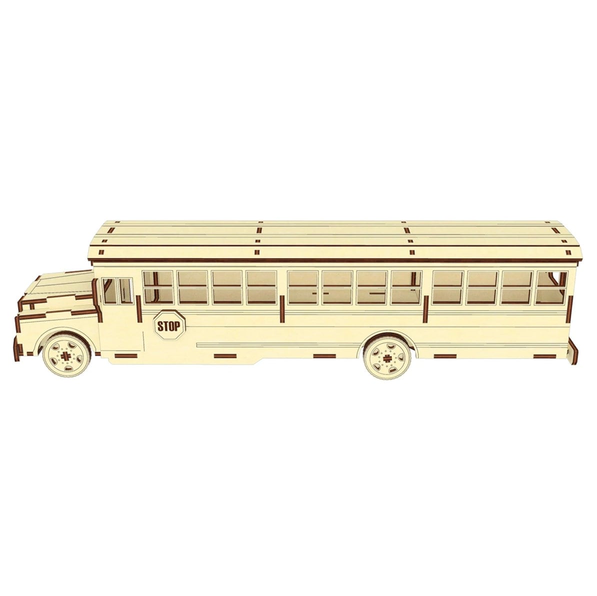 Classic School Bus Scale Model Kit | Completed Size: 3.13 x 15.13 x 3.71 in | Paint & Assembly Required