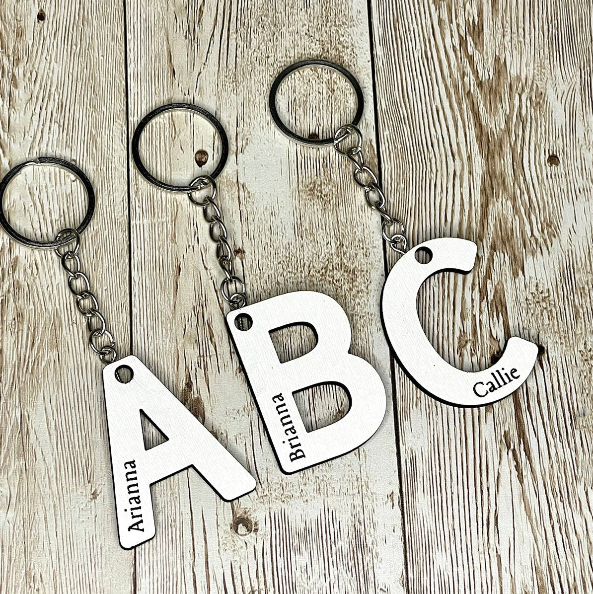 Bubble Letter Name Keychain | Wood | Personalized | Custom Car Key Chain | Gift