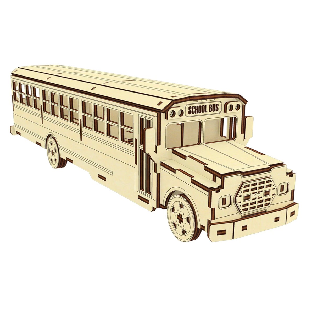 Classic School Bus Scale Model Kit | Completed Size: 3.13 x 15.13 x 3.71 in | Paint & Assembly Required