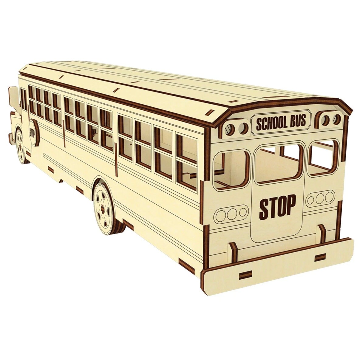 Classic School Bus Scale Model Kit | Completed Size: 3.13 x 15.13 x 3.71 in | Paint & Assembly Required