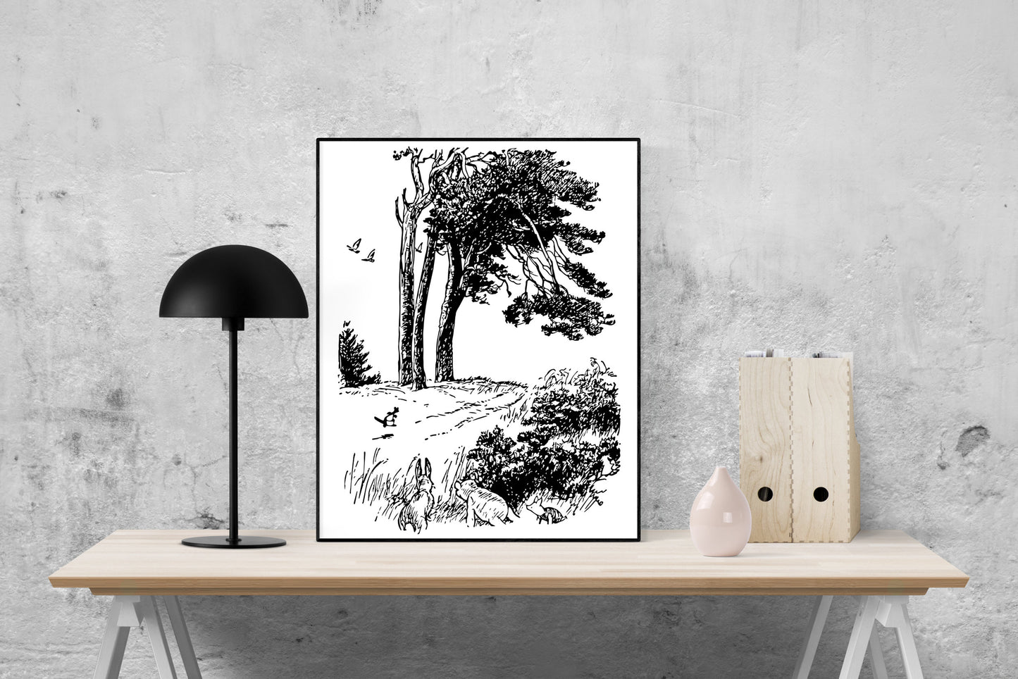 Winnie the Pooh | Piglet | Rabbit | Kanga | AA Milne | Original Illustrations | Art Print