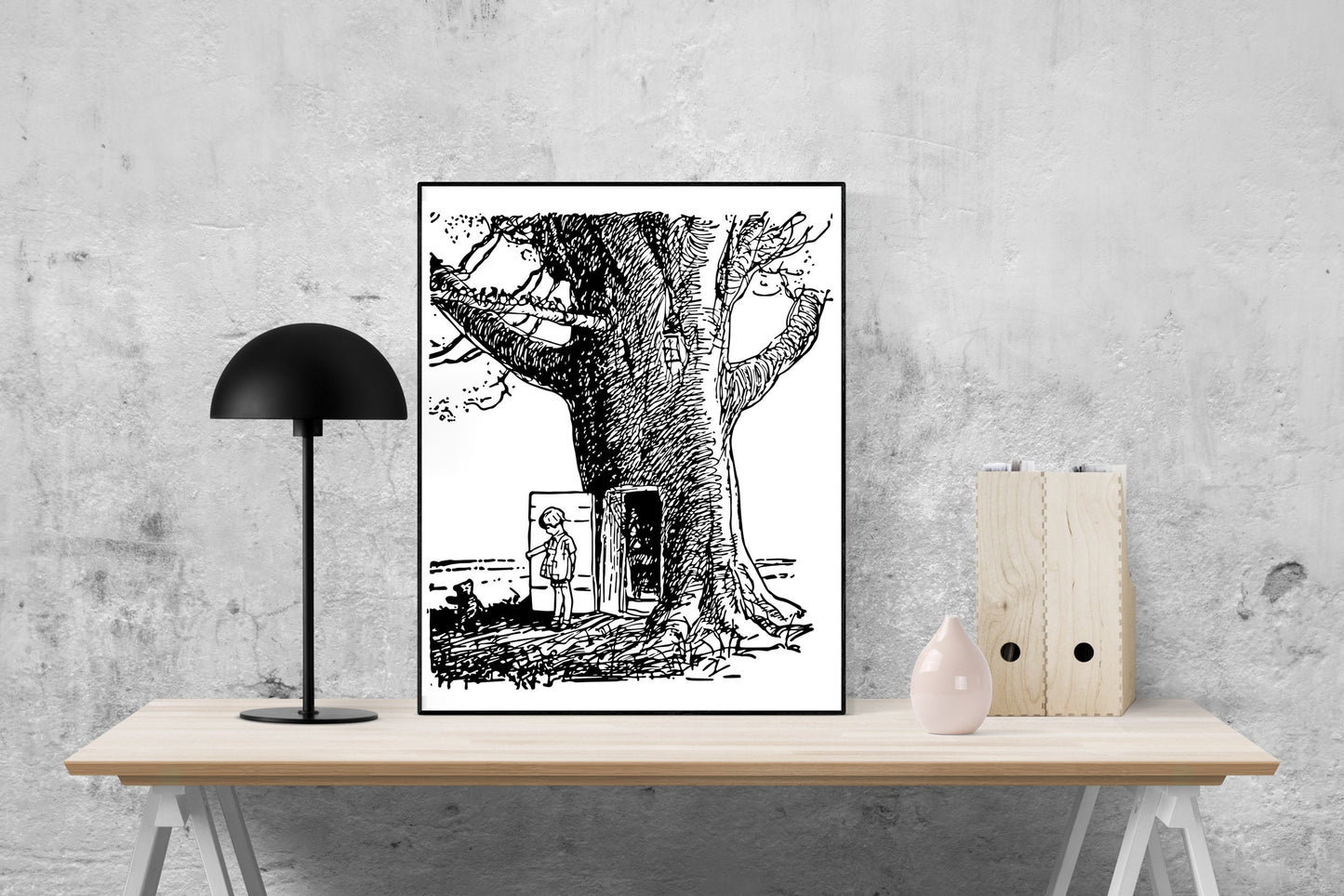 Winnie the Pooh | Visiting Christopher Robin | AA Milne | Original Illustrations | Art Print
