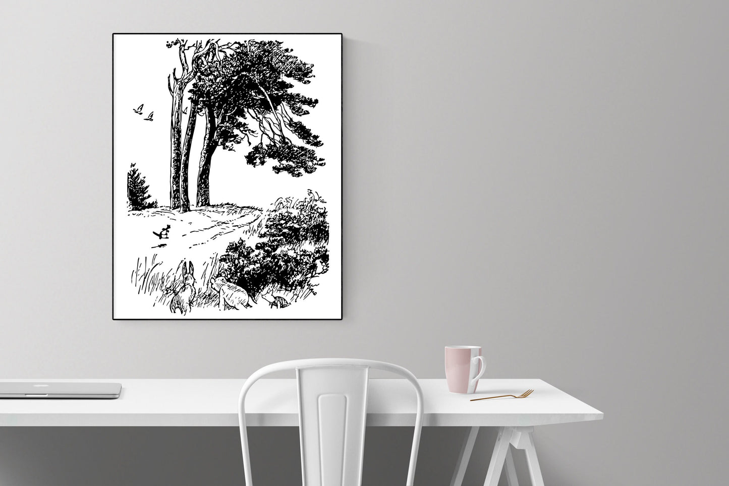 Winnie the Pooh | Piglet | Rabbit | Kanga | AA Milne | Original Illustrations | Art Print