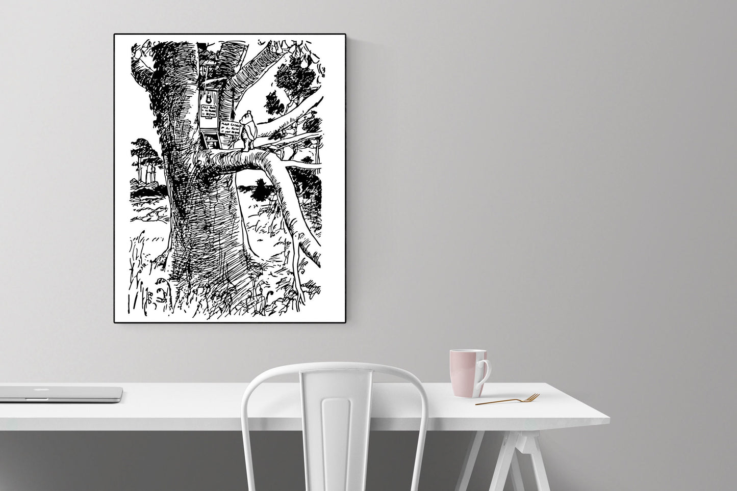 Winnie the Pooh | Visiting Owl's Home | AA Milne | Original Illustrations | Art Print