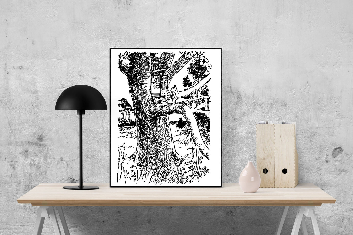 Winnie the Pooh | Visiting Owl's Home | AA Milne | Original Illustrations | Art Print