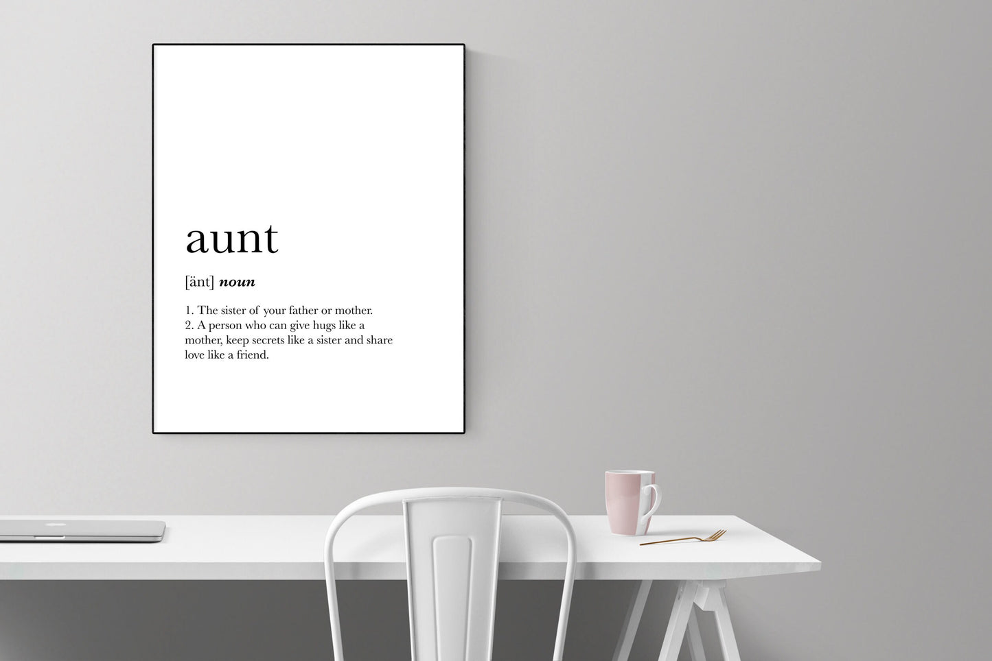 Aunt Definition | Gift For Her | Birthday Present | Apprecitiation | Art Print