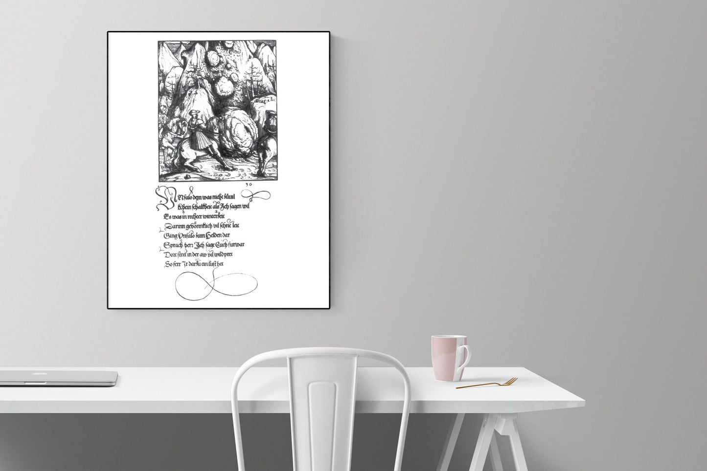 Mountain Landslide With Three Riders | 16th Century German Poem | Illustration Artwork | Climate Change | Vintage Art Print