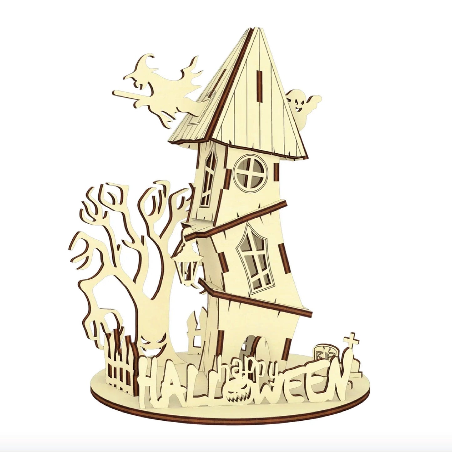 DIY Paint Your Own Halloween Haunted House Décor | Table Setting | Do It Yourself | Size: 5.775 x 5.75 x 7.5 in Paint and Assembly Required