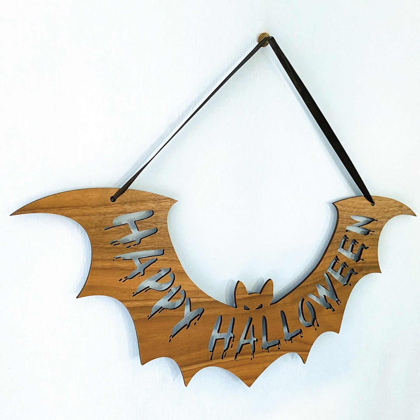 DIY Paint Your Own Happy Halloween Sign | Fall Decor | Bat Signal | Do It Yourself | Size: 17 x 7 in | Painting and Assembly Required