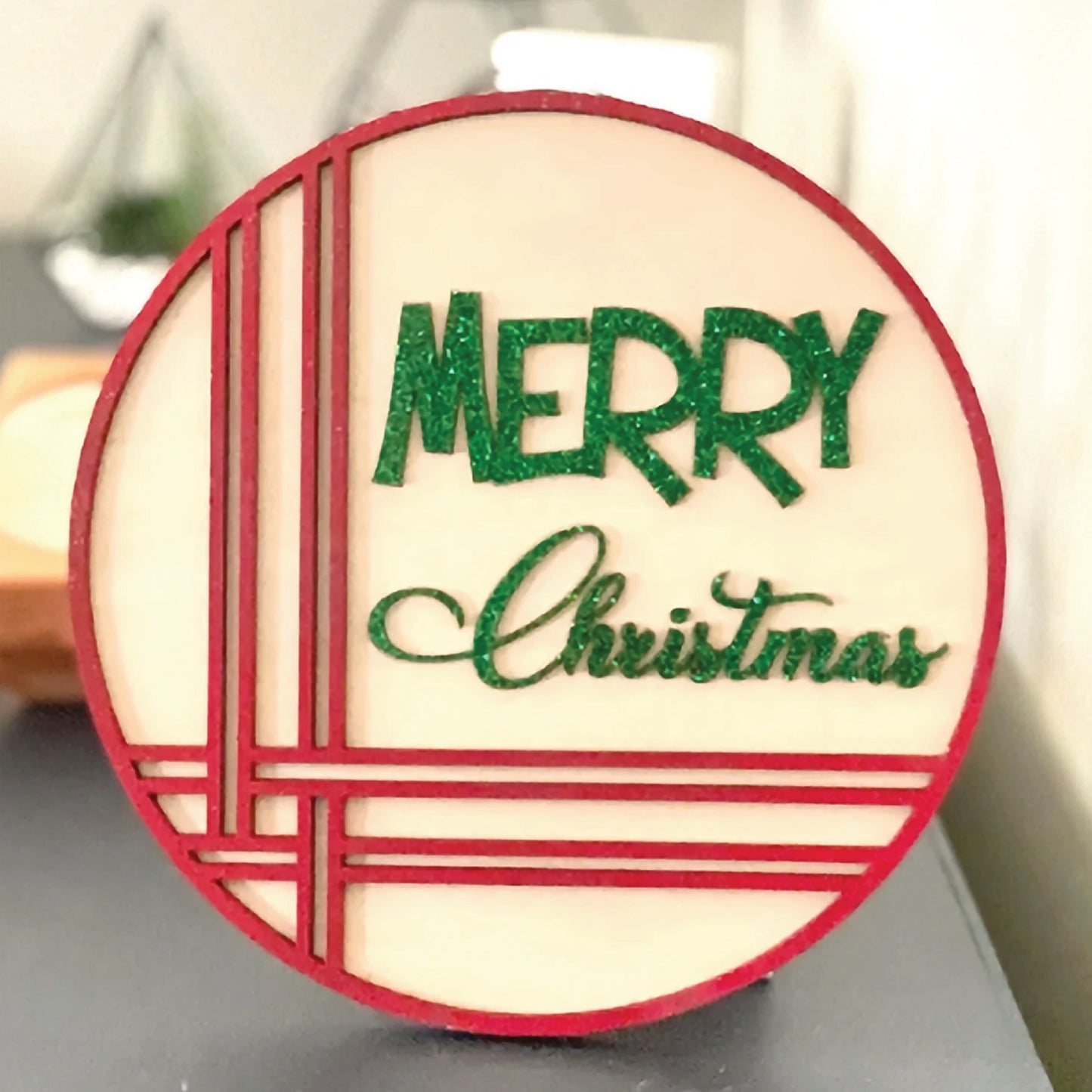 DIY Paint Your Own Merry Christmas Sign | Winter Decor | 2-Layer | Do It Yourself | Size: 9 x 9 in | Painting and Assembly Required