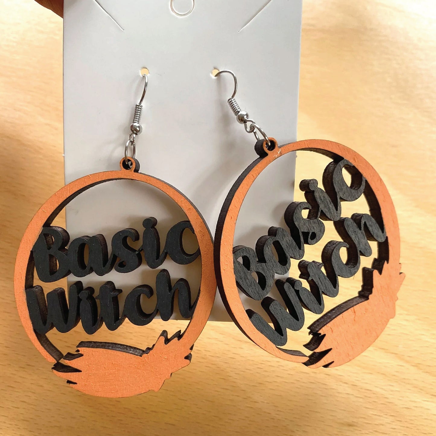 Basic Witch Earrings | Halloween | DIY | Wood | Dangle Earring | Requires Paint