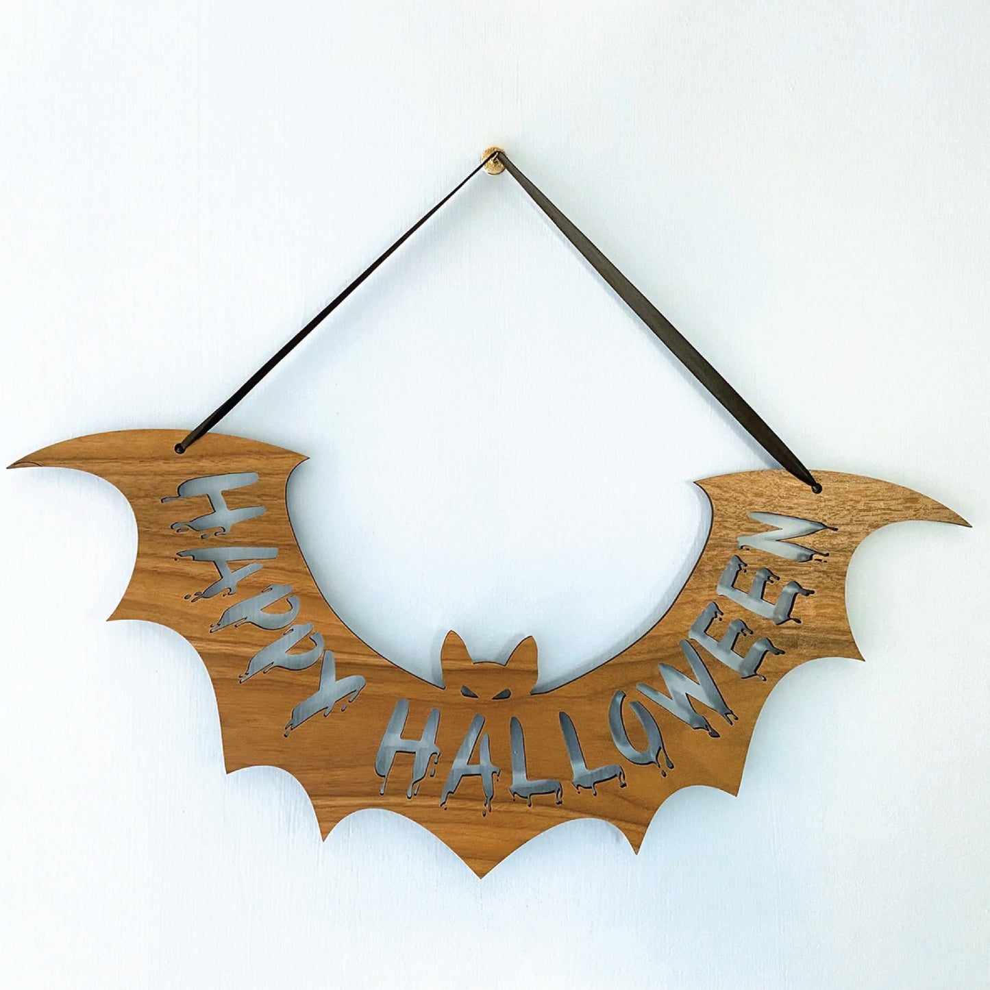 DIY Paint Your Own Happy Halloween Sign | Fall Decor | Bat Signal | Do It Yourself | Size: 17 x 7 in | Painting and Assembly Required
