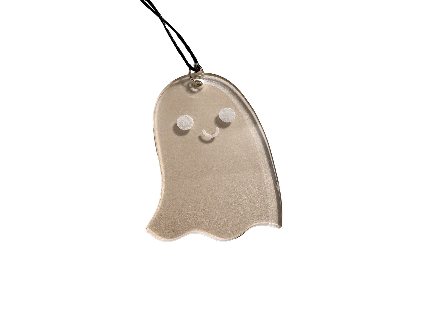 Halloween Ghost Necklace | Made from Recycled Acrylic | Braided Cord