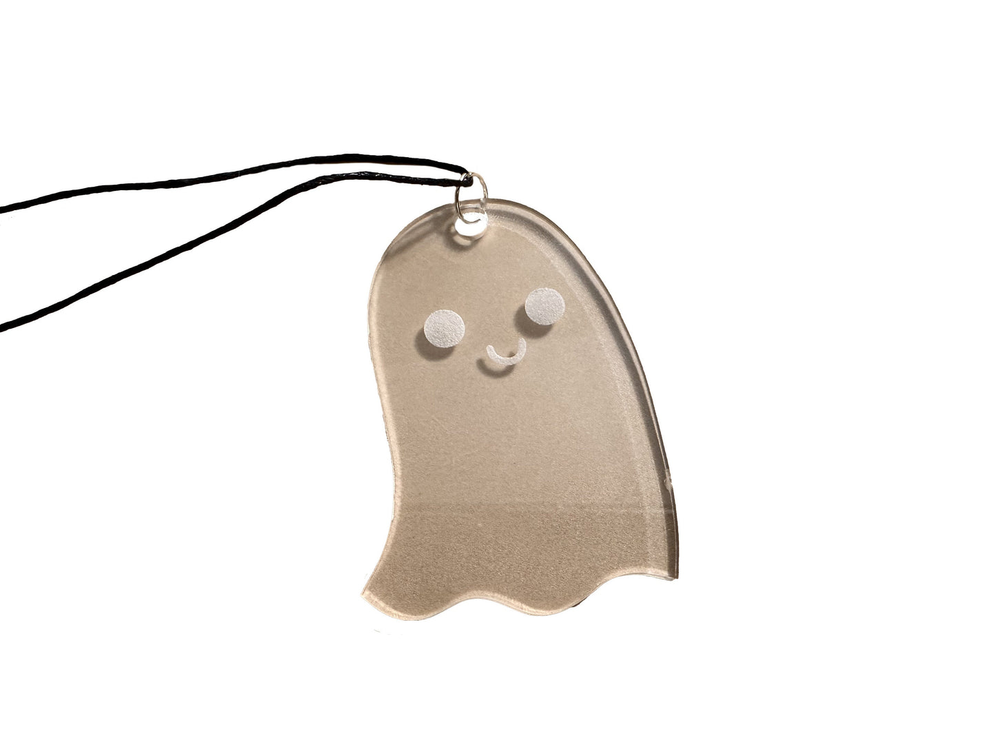 Halloween Ghost Necklace | Made from Recycled Acrylic | Braided Cord