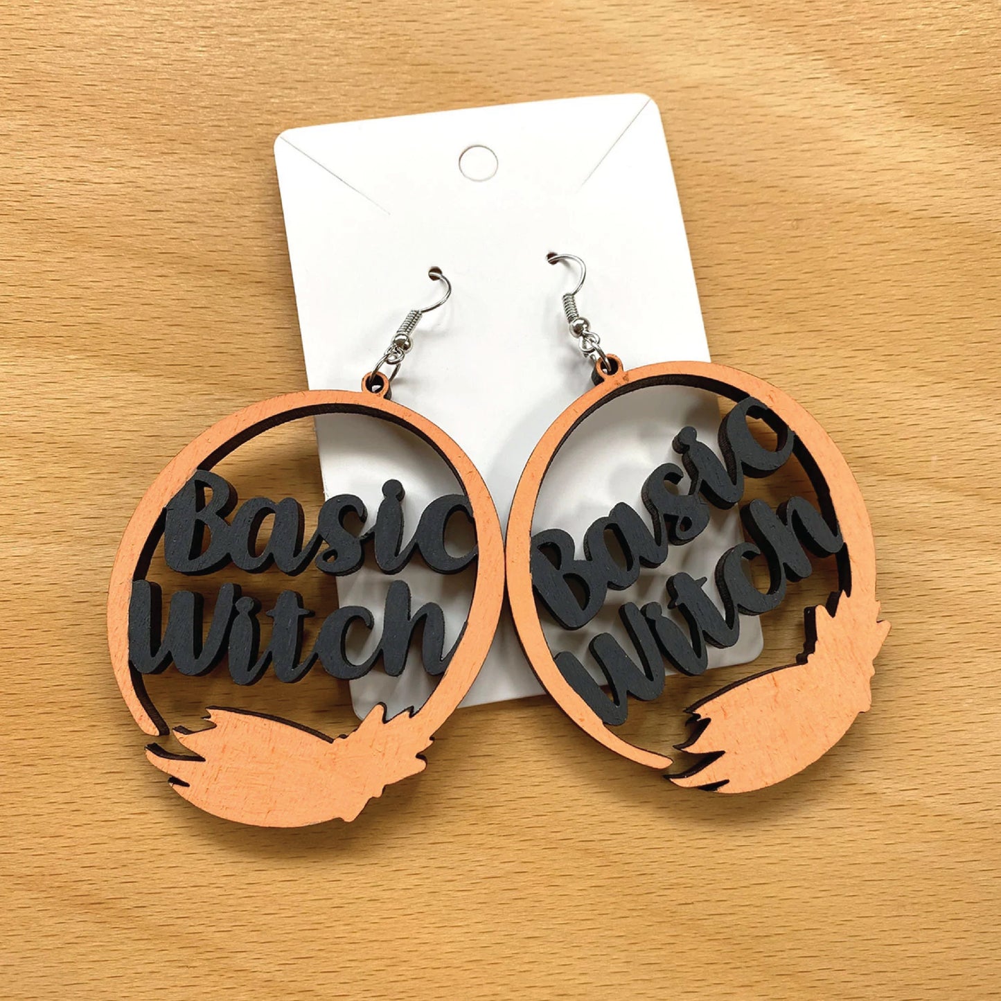 Basic Witch Earrings | Halloween | DIY | Wood | Dangle Earring | Requires Paint