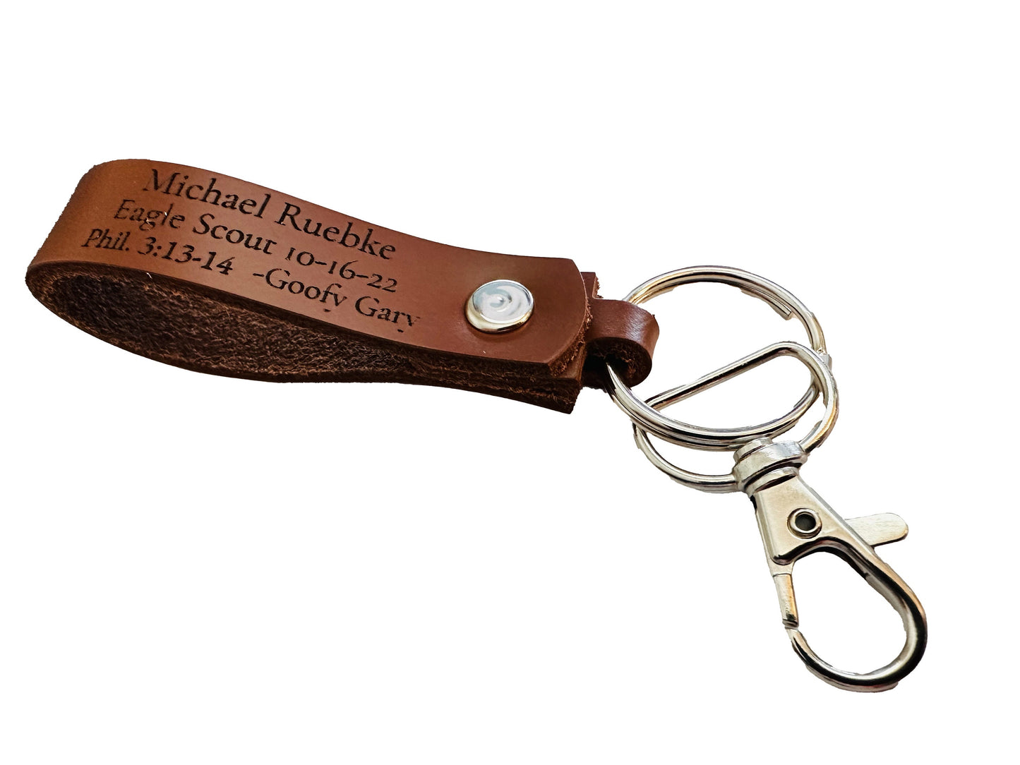 Personalized Leather Keychain | Groomsmen Present | Wedding Bridesmaids | Gift | Present | 3.25 Inch Band