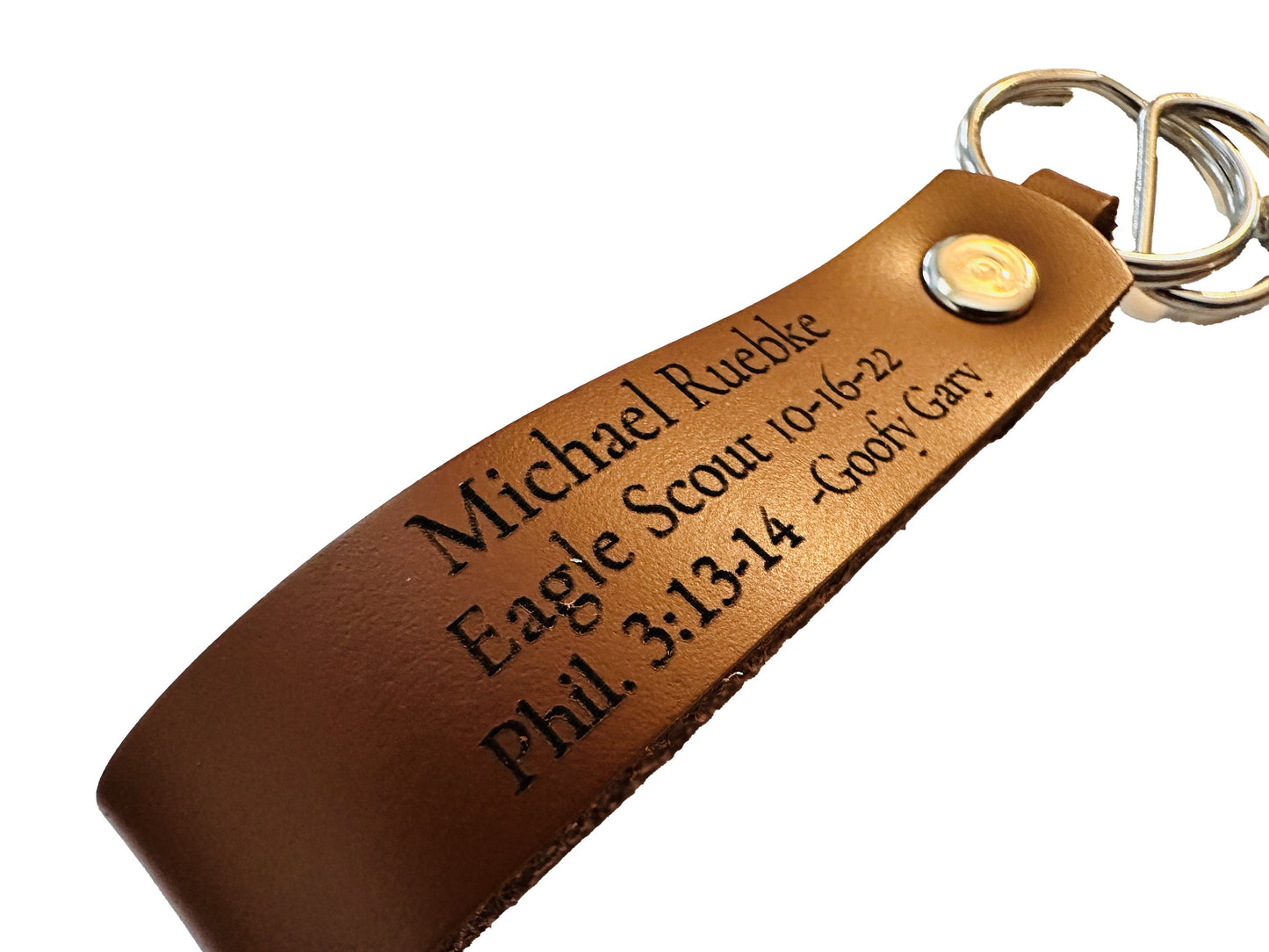 Personalized Leather Keychain | Groomsmen Present | Wedding Bridesmaids | Gift | Present | 3.25 Inch Band