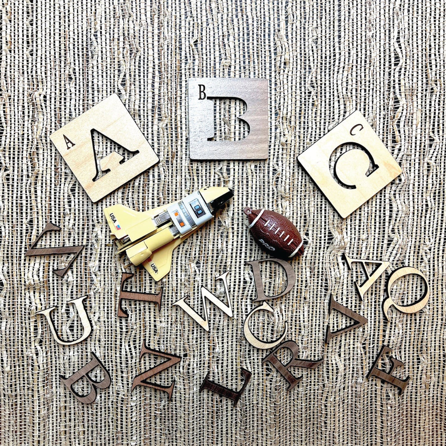 My English Alphabet Stencils Or Flashcards | Montessori | Early Education | Learning Alphabet | Spelling Toys | Burlap Bag Game