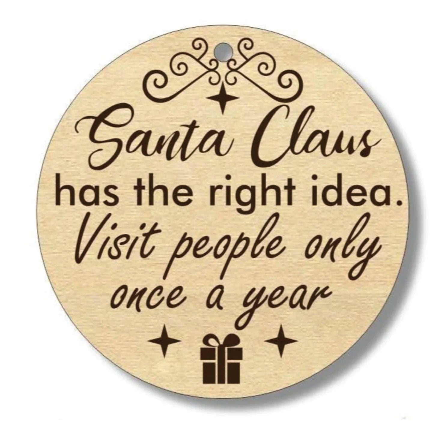 Custom Made With Quotes Ornaments | Santa Claus | Fun Humor | Gift | Present Tag | Christmas Tree Ornament