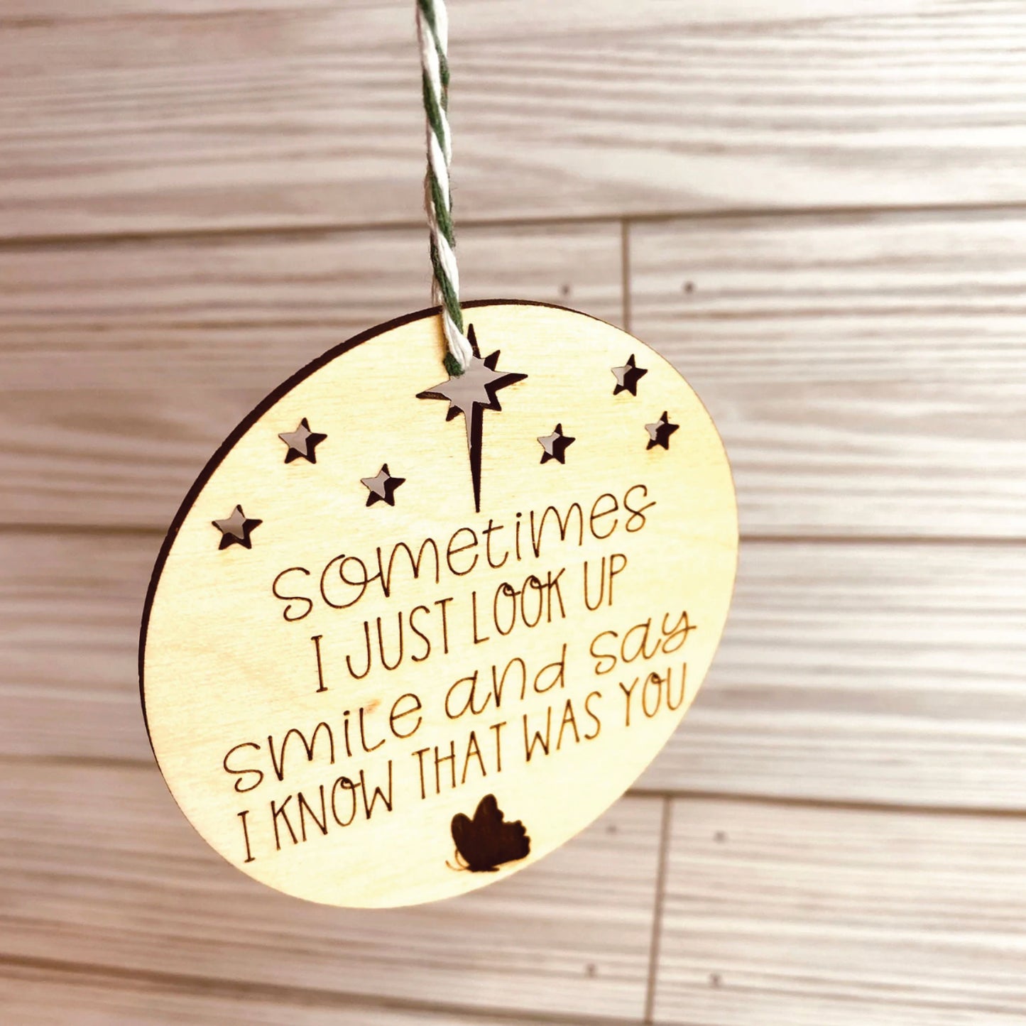 In Memory Sometimes I Look up Butterfly Stars | Gift | Christmas Tree Ornament