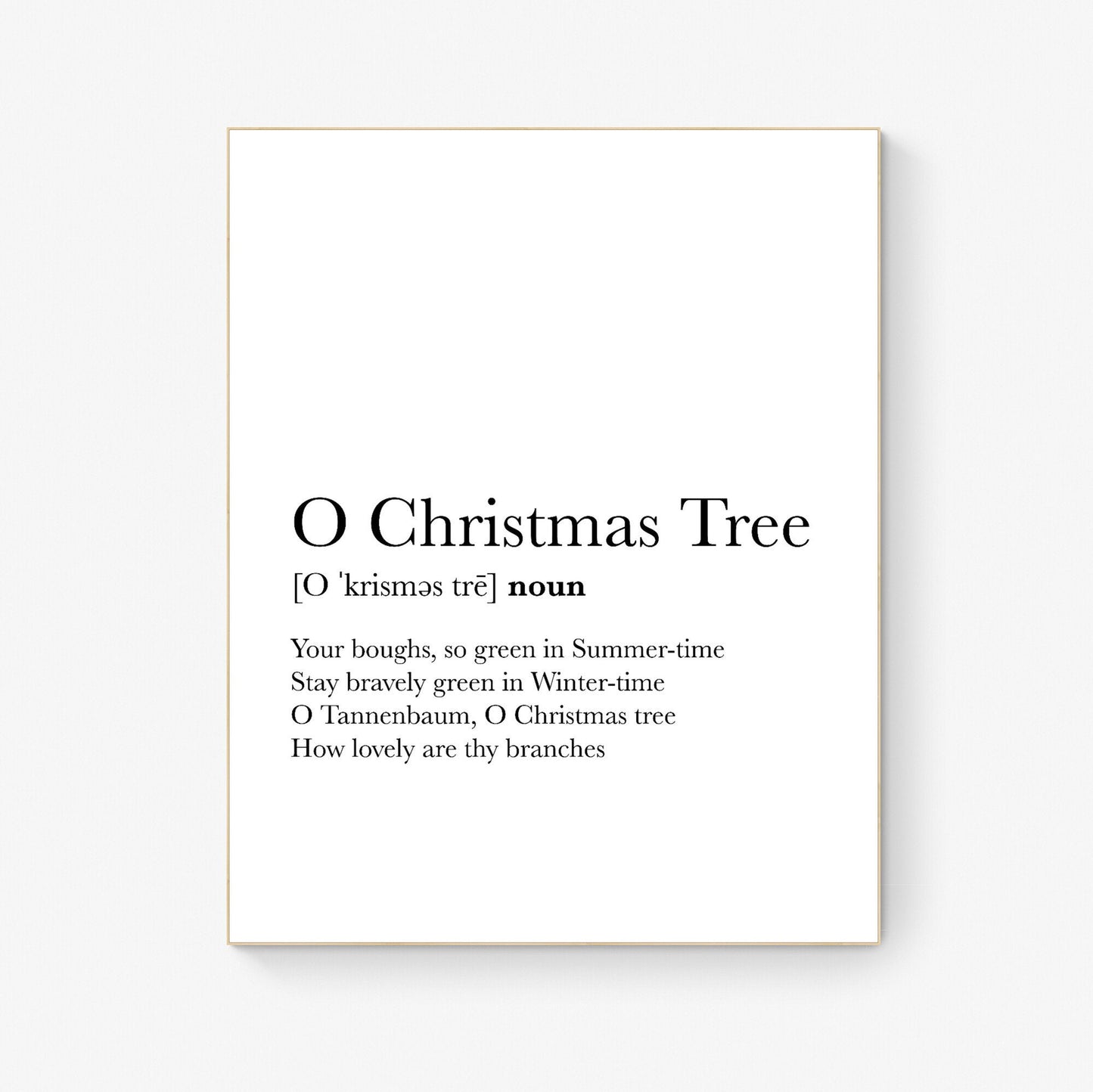 O Christmas Tree | Tannenbaum | Classic Christmas Lyrics | Music Art Print