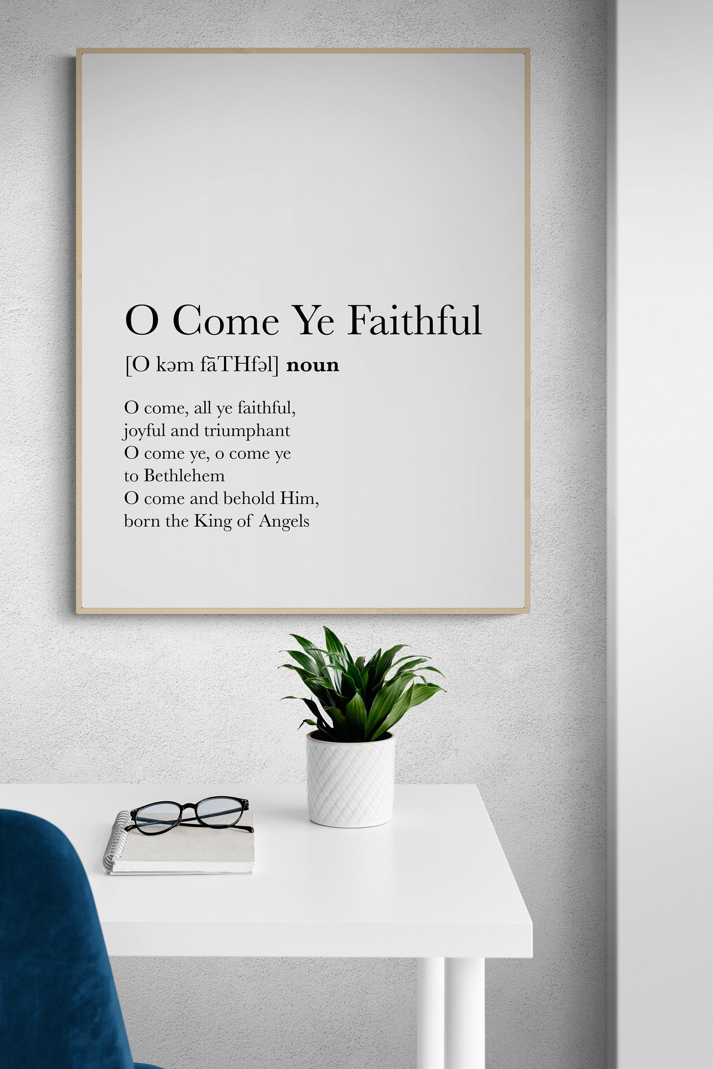 O Come All Ye Faithful | Definition Typography | Classic Christmas Lyrics | Music Art Print