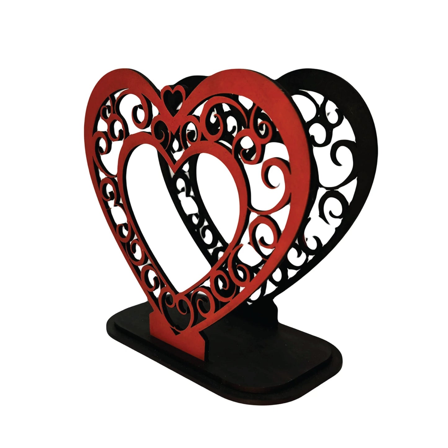 Valentine's Day Napkin Holder | Custom Party Table Decorations | Wood Luxury Couple's Placement