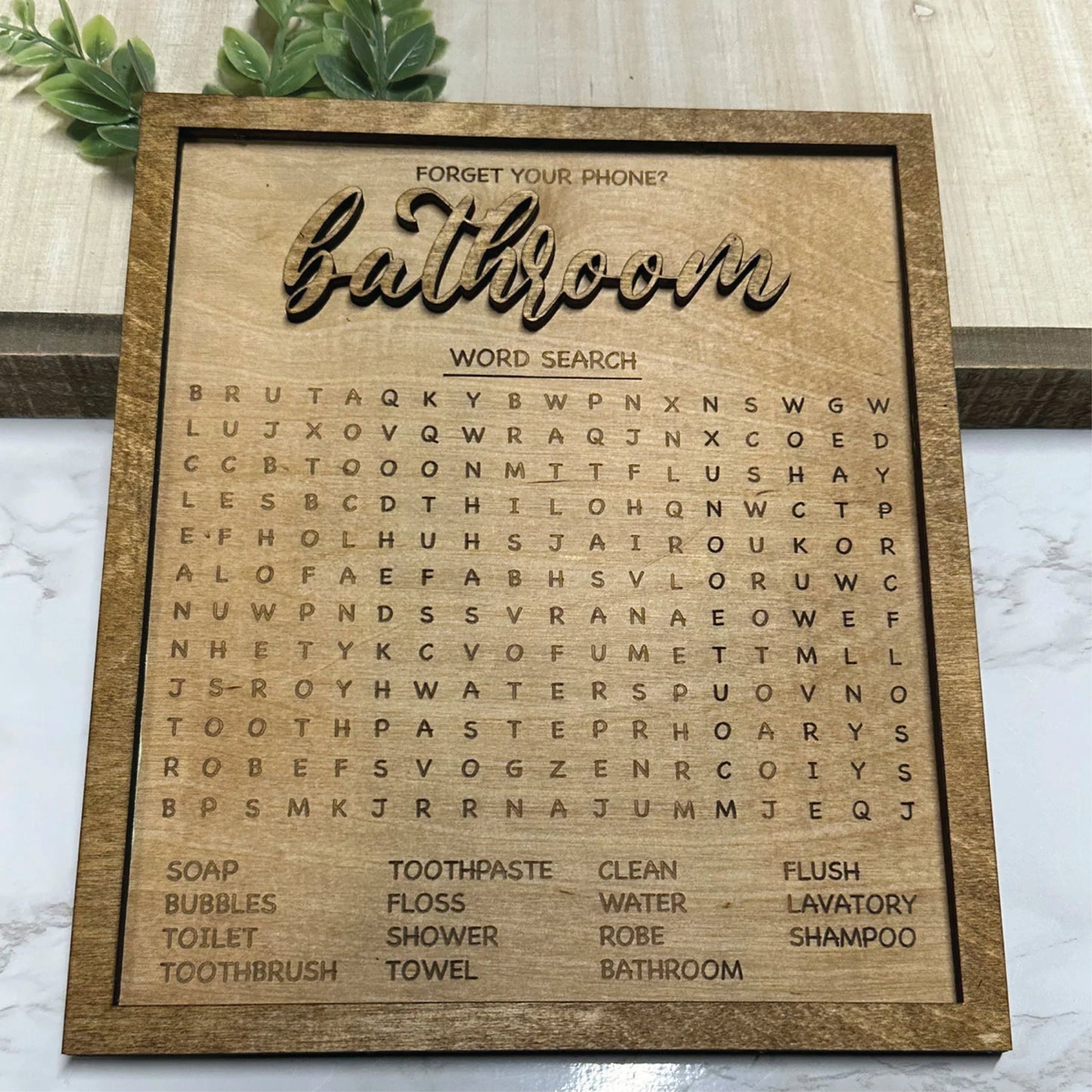 Bathroom Word Search | Bathroom | Farmhouse | DIY Paint And Assembly | Wall Sign