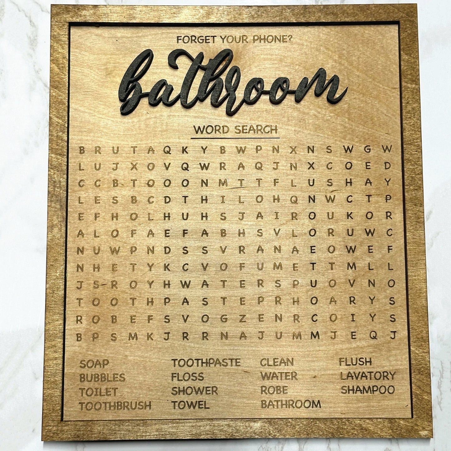 Bathroom Word Search | Bathroom | Farmhouse | DIY Paint And Assembly | Wall Sign