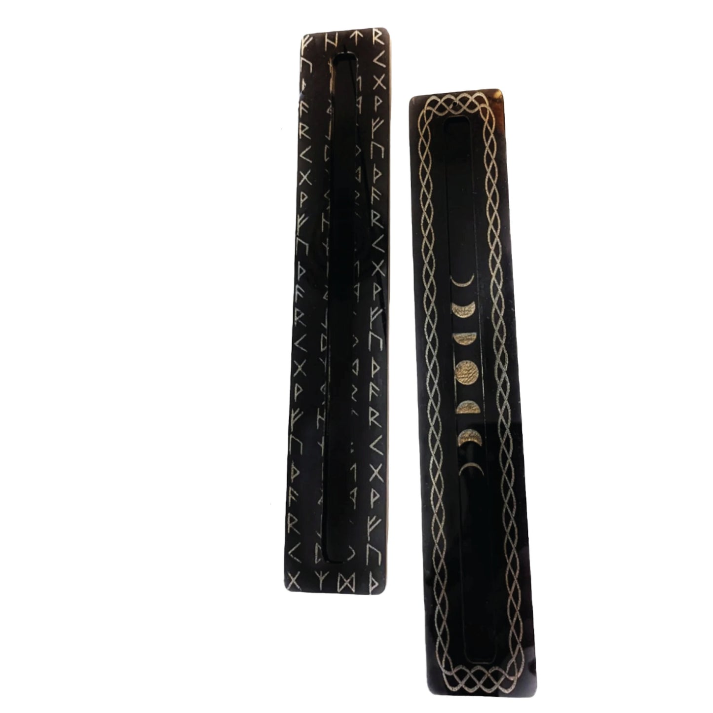 Celtic Moon and Viking Rune Incense Stick Holders | Set of 2 | Do It Yourself Project | Requires Paint And Assembly