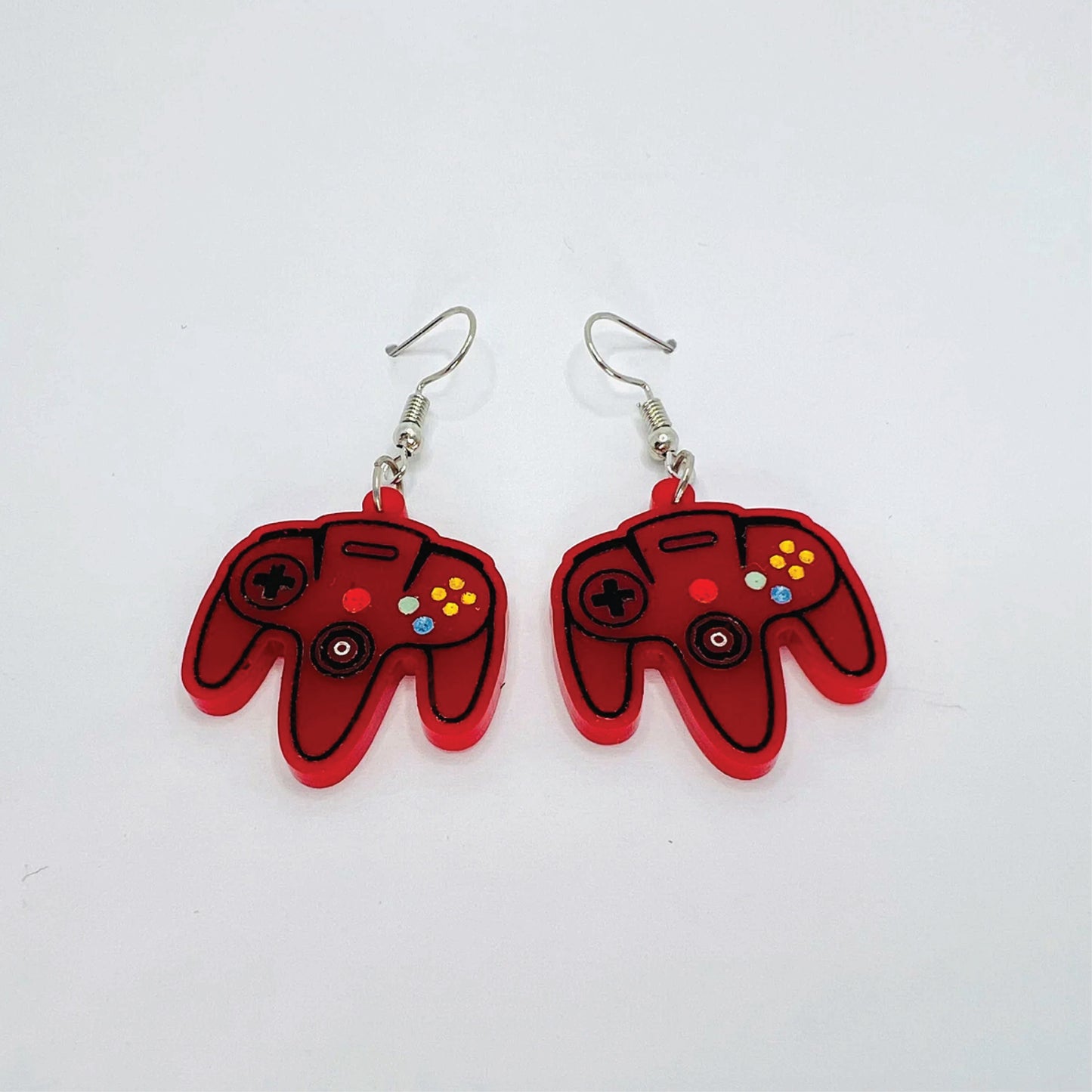 N64 Controller | Video Game Controller Player Gamer Earrings | Requires Painting
