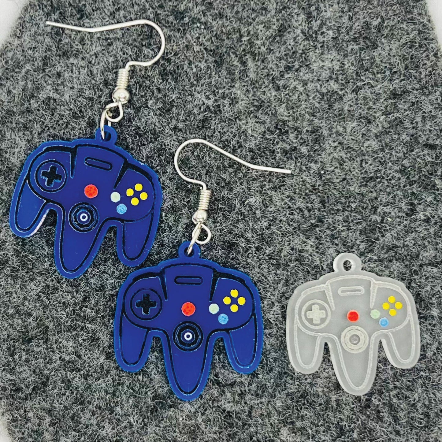 N64 Controller | Video Game Controller Player Gamer Earrings | Requires Painting