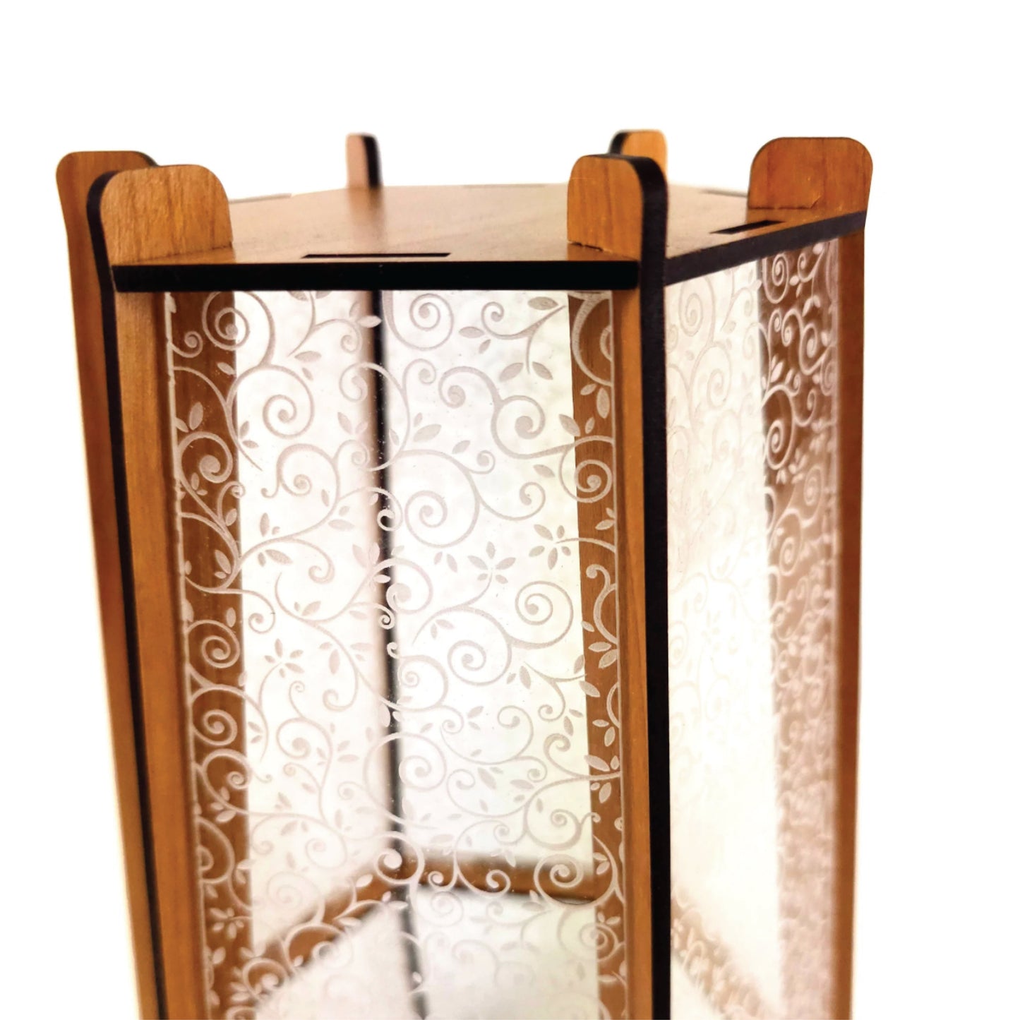 Decorative Faceted Tabletop Lantern | High Quality | Battery Candle or Fairy Lights | Assembly Required