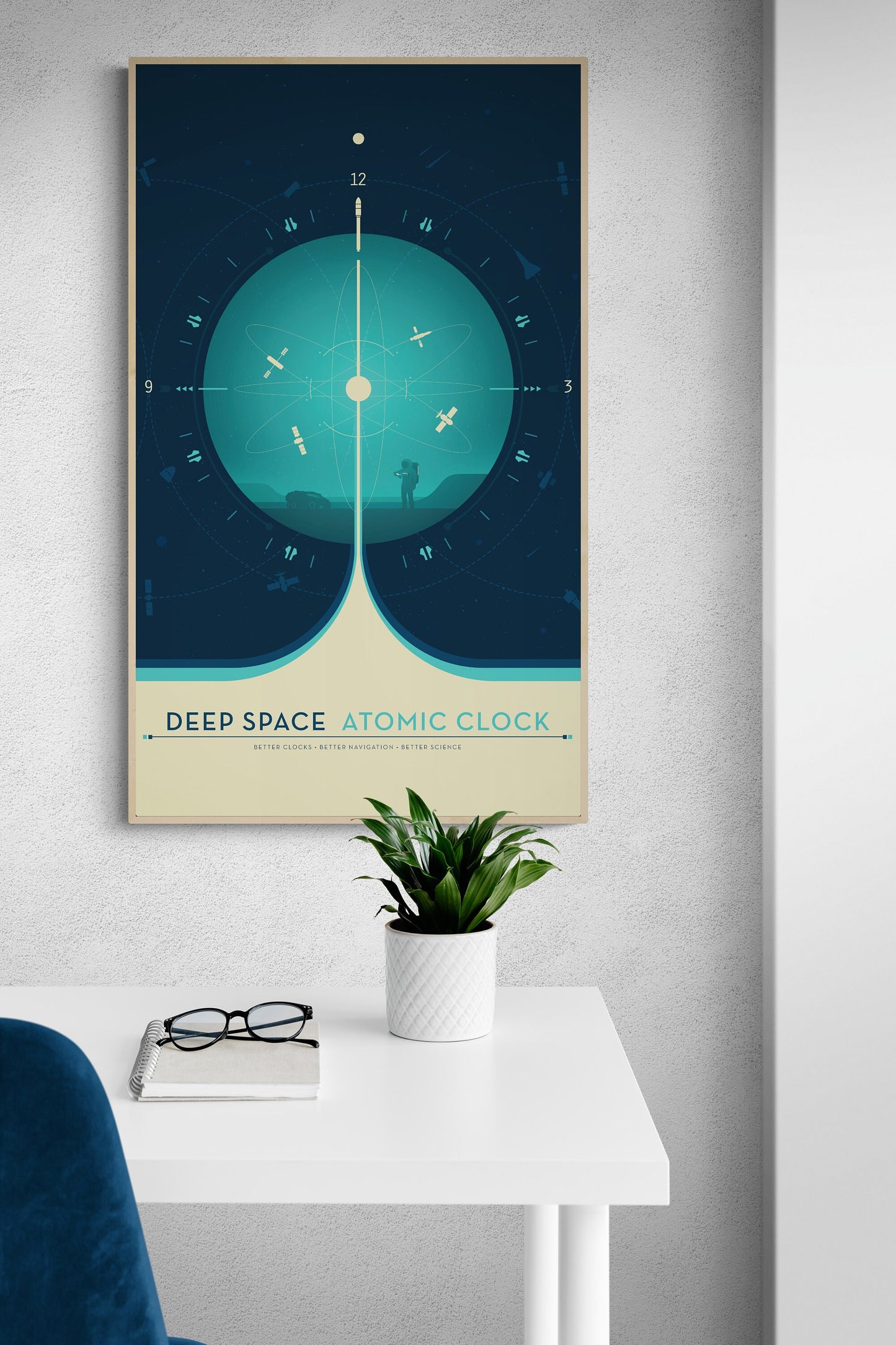 Deep Space Atomic Clock | JPL | Moon | Mars | Sun | Sol NASA Art Print