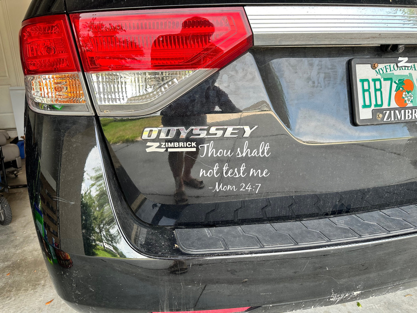 Thou Shalt Not Test Me | Mom 24:7 | Vinyl Car Decal | Mom | Mother | Family | Humor | Funny | Car | Van | Vinyl Sticker