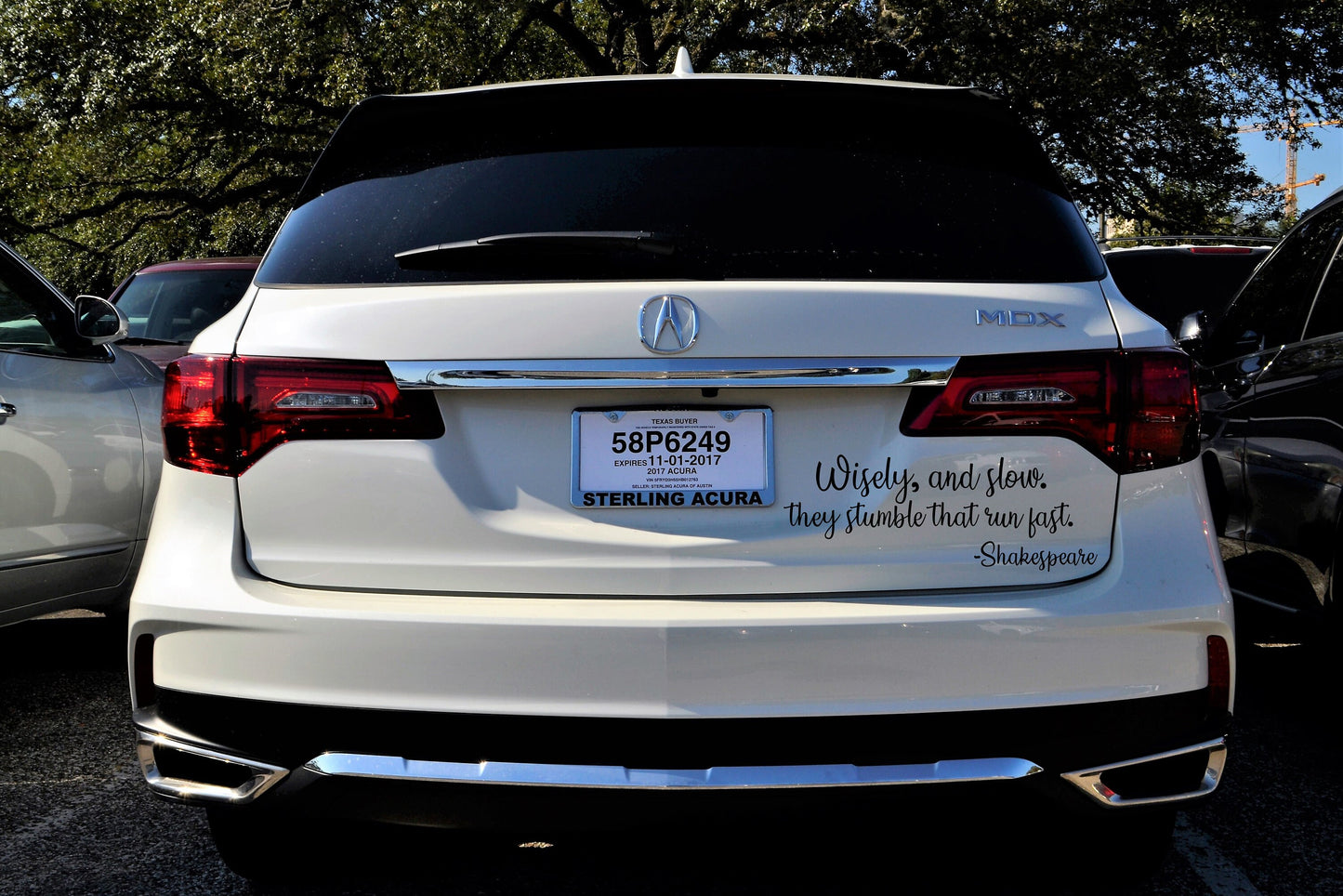 Wisely And Slow | They Stumble That Run Fast | Shakespeare | Car Decal | Family | Humor | Funny | Car | Van | Vinyl Sticker