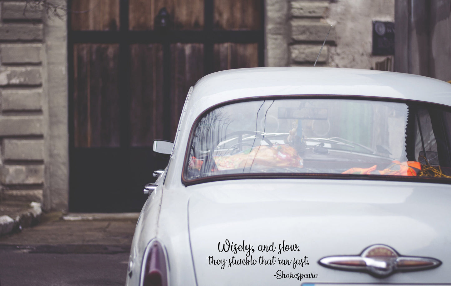 Wisely And Slow | They Stumble That Run Fast | Shakespeare | Car Decal | Family | Humor | Funny | Car | Van | Vinyl Sticker