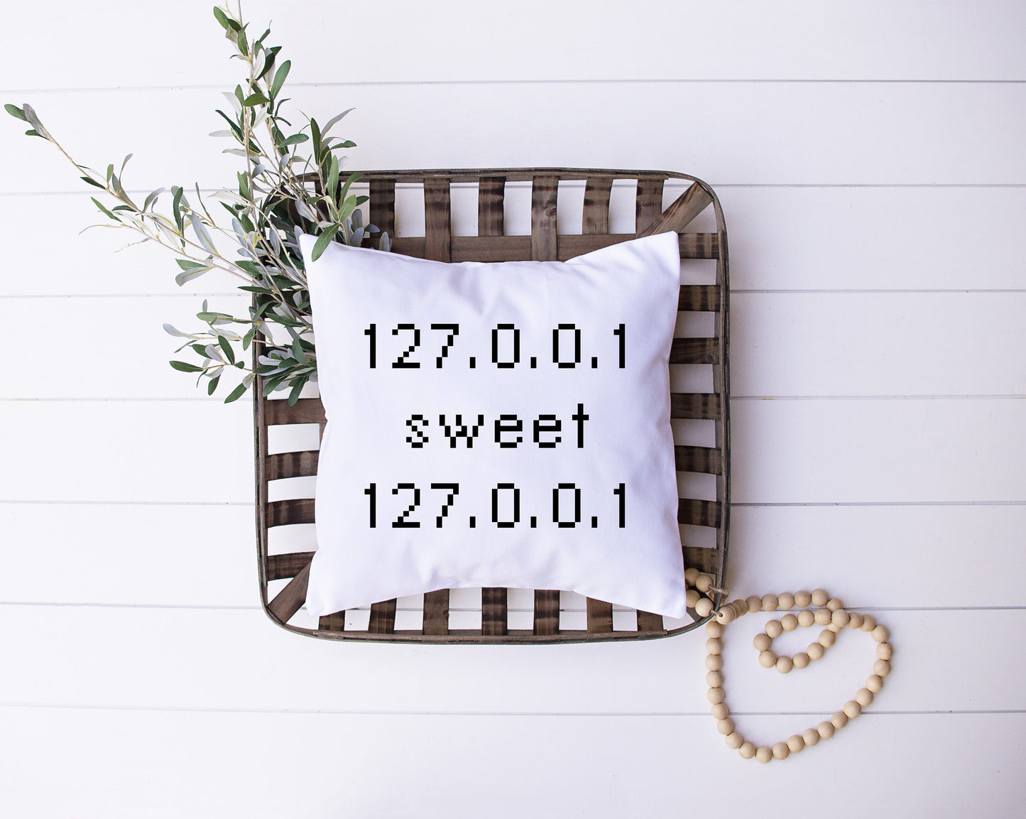 Home Sweet Home | 127.0.0.01 Sweet 127.0.0.01 | Programmer Humor | Coding | Decorative Pillow | Custom Designed | Made In The USA