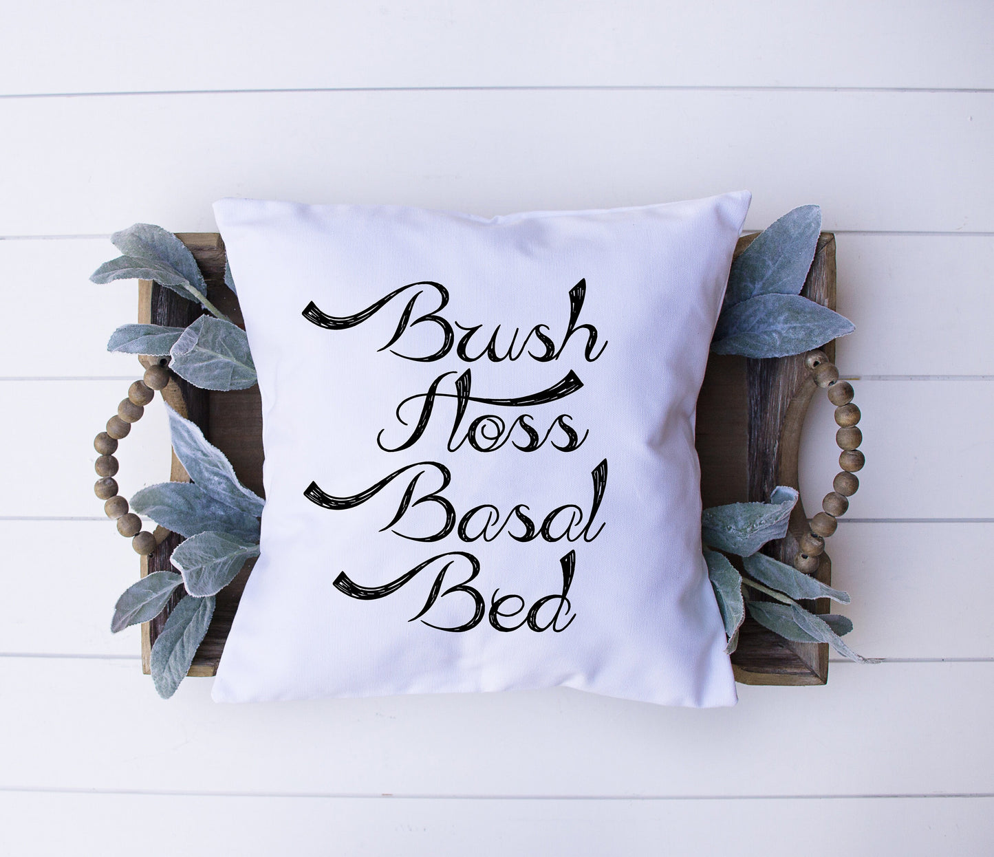T1D Humor | Brush Floss Basal Bed | Diabetes | Decorative Pillow | Custom Designed | Made In The USA