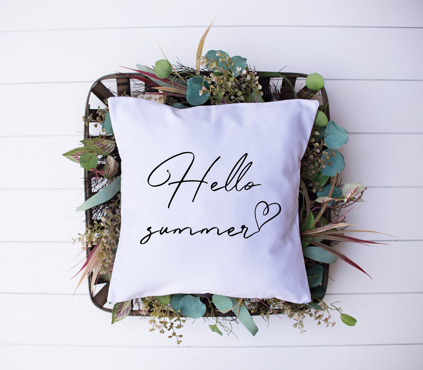 Hello Summer | Seasonal | Decorative Pillow | Custom Designed | Made In The USA