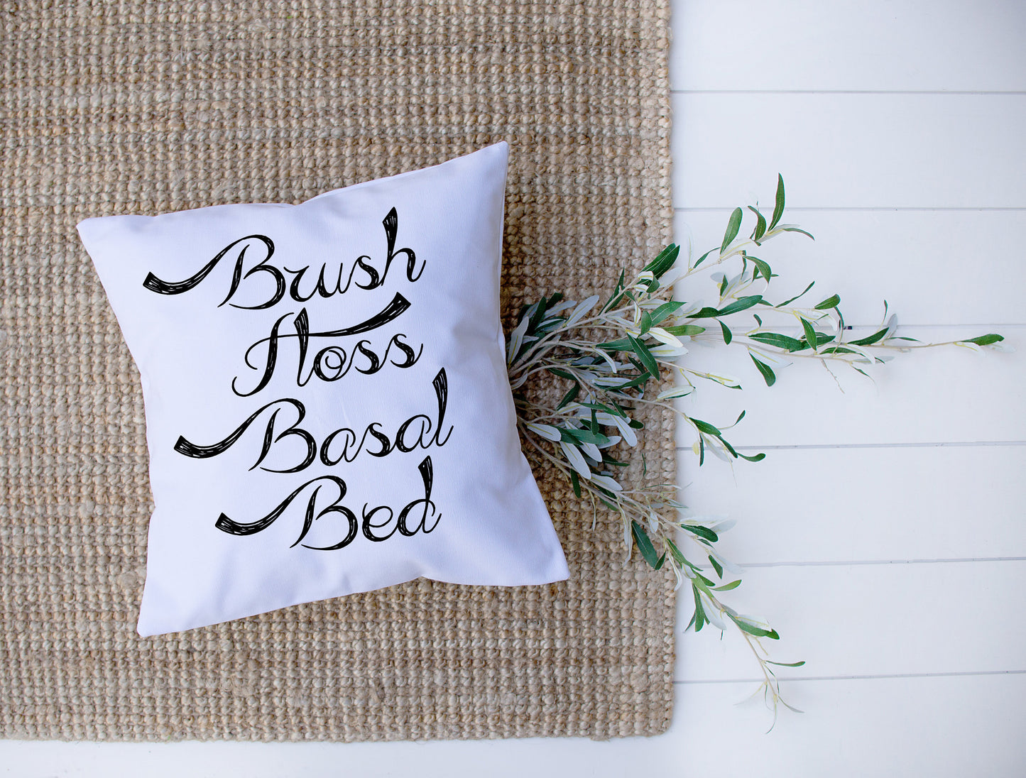 T1D Humor | Brush Floss Basal Bed | Diabetes | Decorative Pillow | Custom Designed | Made In The USA